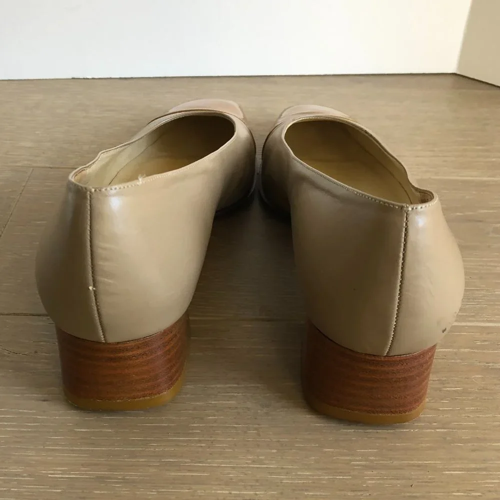 Amalfi Vero Cuoio Classic Leather Duotone Slip On Shoes Tan&Light Brown Sz 9.5B - Picture 4 of 9